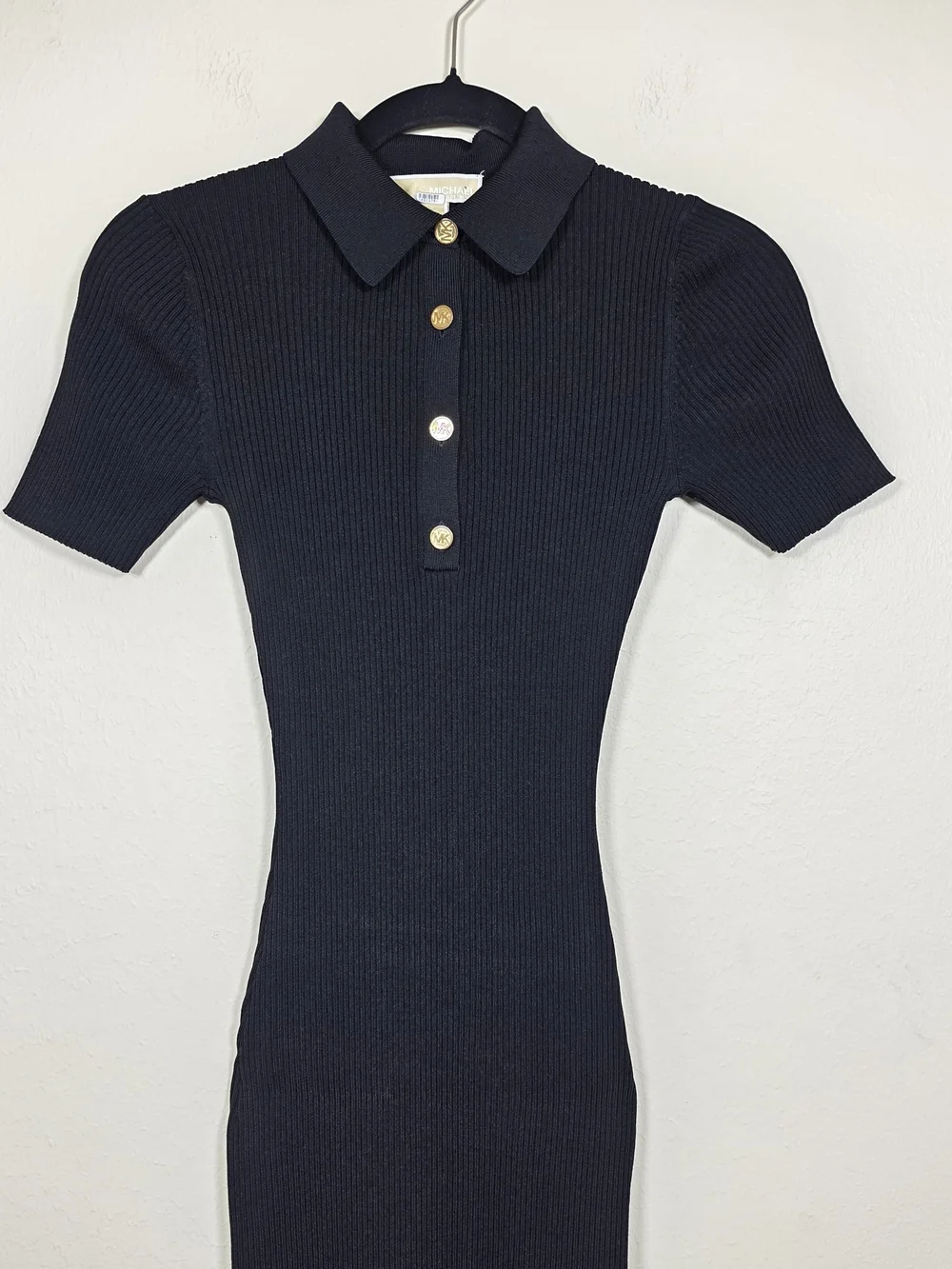 MICHAEL KORS BLACK POLO MIDI DRESS SIZE XS MSRP $185